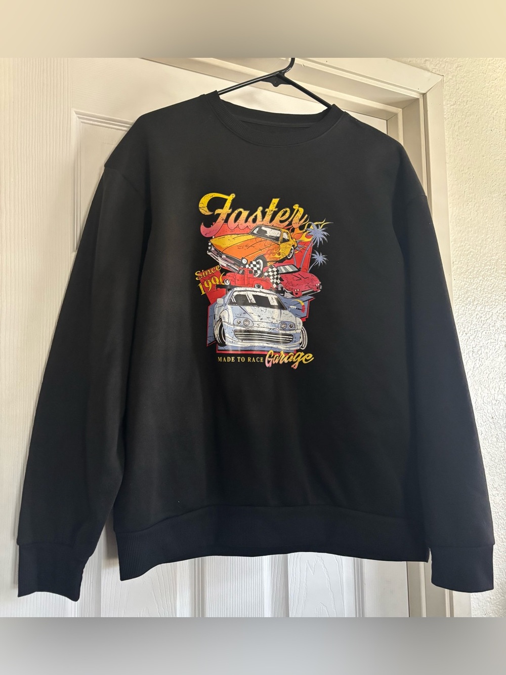 Muscle Cars Black Crewneck Sweater